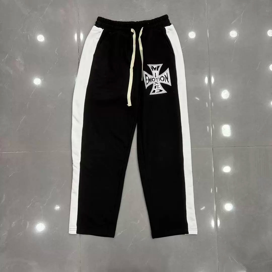 Mixed Emotion Cross Graphic Half‑Zip Sweatshirt & Sweatpants Set