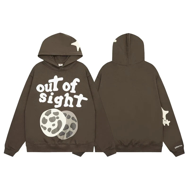 Broken Planet Out Of Sight Brown Planet Hoodie