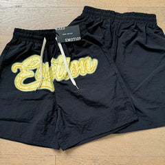 Mixed Emotion Cherub Angel Print Short‑Sleeve Zip Shirt & Shorts Set
