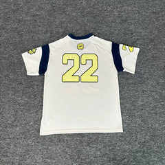 Broken Planet #22 Color Block Mesh Baseball Jersey - White Navy