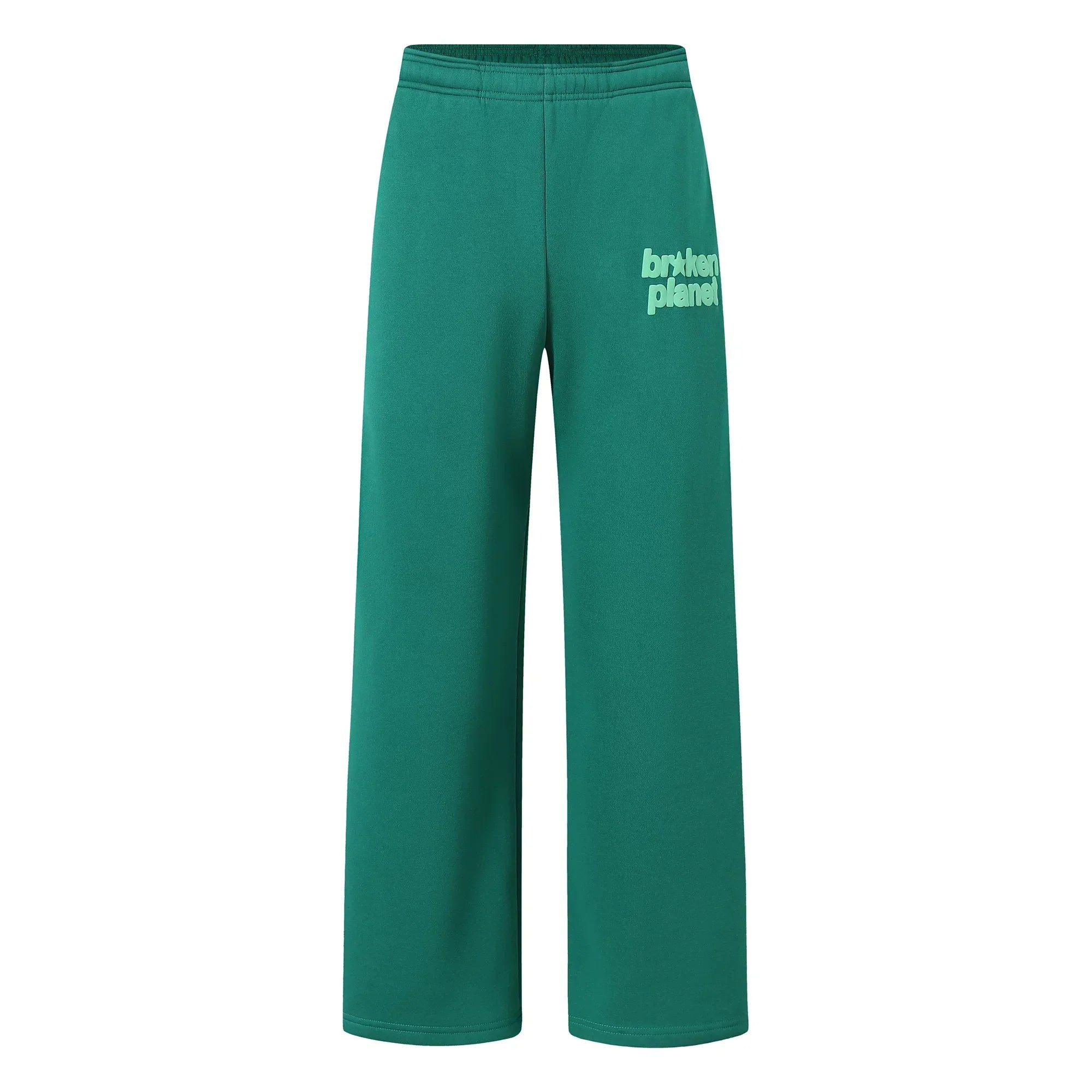 Broken Planet Logo Kelly Green Wide Leg Sweatpants