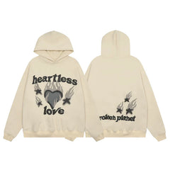 Broken Planet Heartless Love Cream Grey Oversized Hoodie