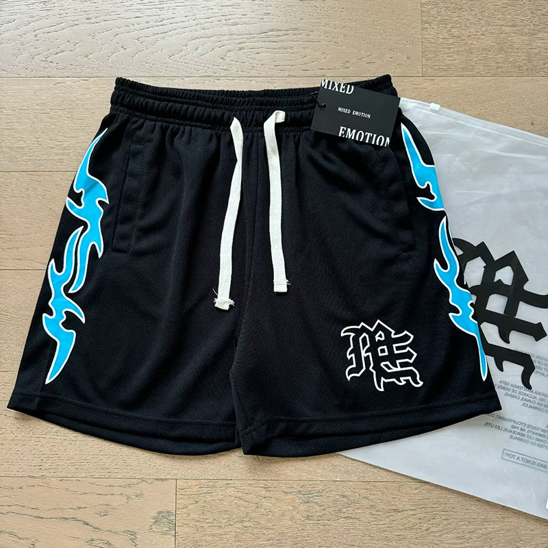 Mixed EMOTION High Street Summer Sports and Leisure Basketball Beach Mesh Breathable Quick Drying Shorts FOG (2)