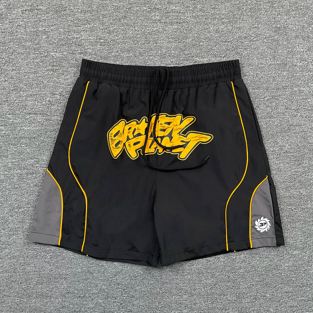 Broken Planet Curved Seam Graffiti Basketball Shorts‑4 Colors
