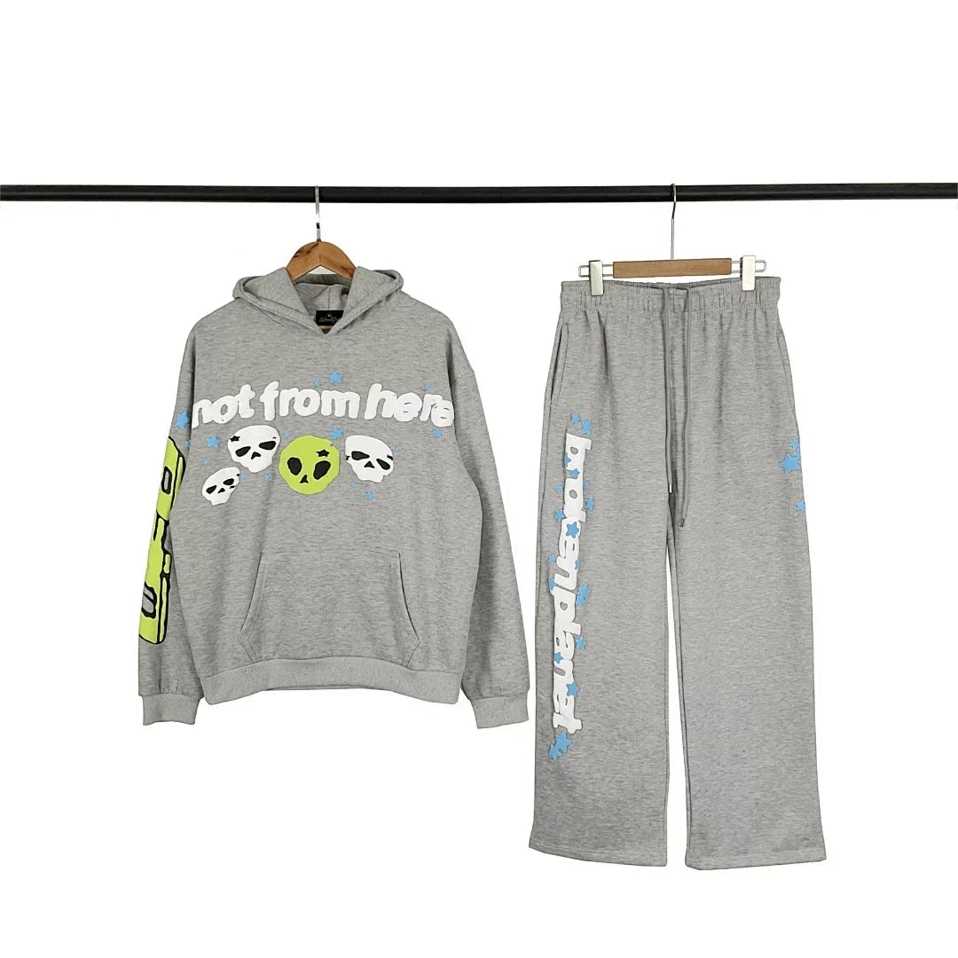 Broken Planet Not From Here Alien Skull Tracksuit Set - 3 Colors Available