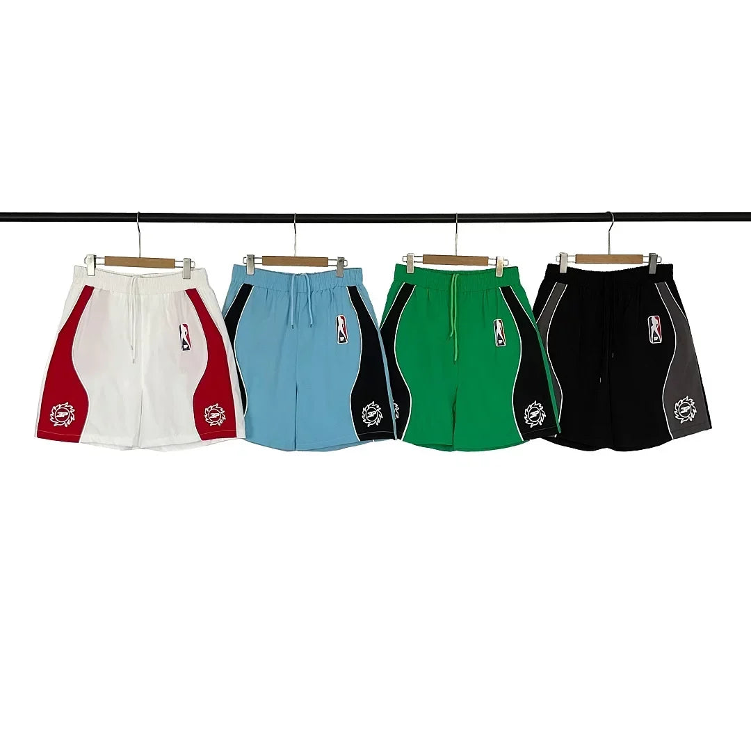 Broken Planet Color‑Block Basketball Mesh Shorts, 4 Colors Unisex Retro Street Sport Shorts