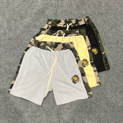 Broken Planet Camo Trim Embroidered Sweat Shorts‑3 Colors