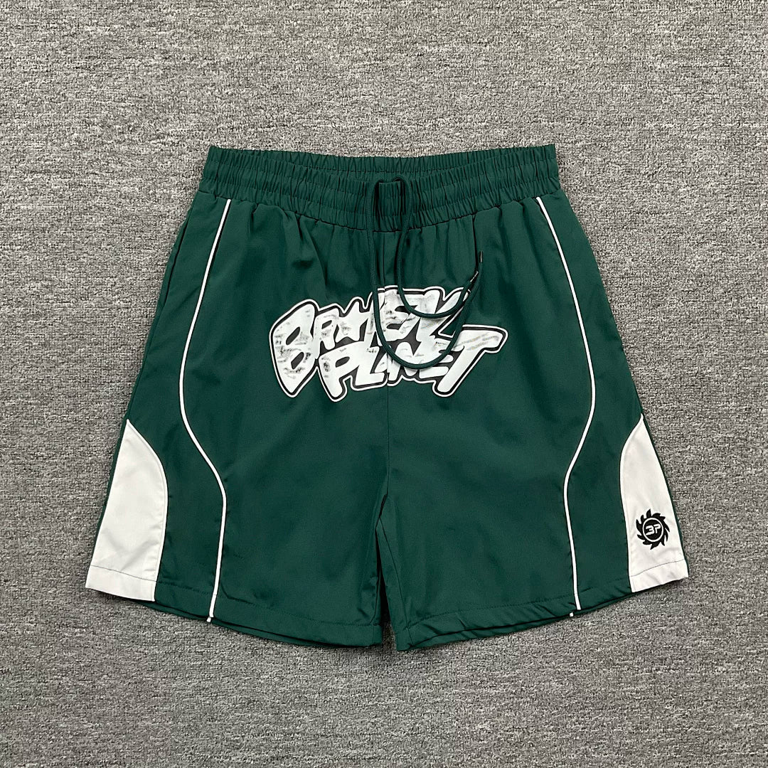Broken Planet Curved Seam Graffiti Basketball Shorts‑4 Colors