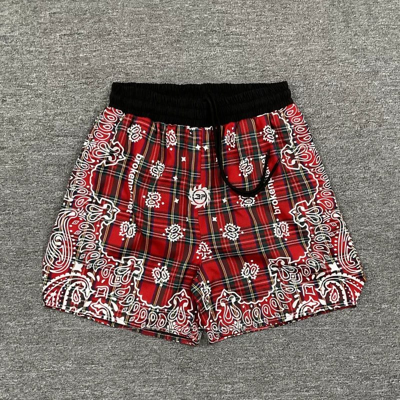 Broken Planet Plaid Bandana Print Nylon Shorts - 3 Colors Available