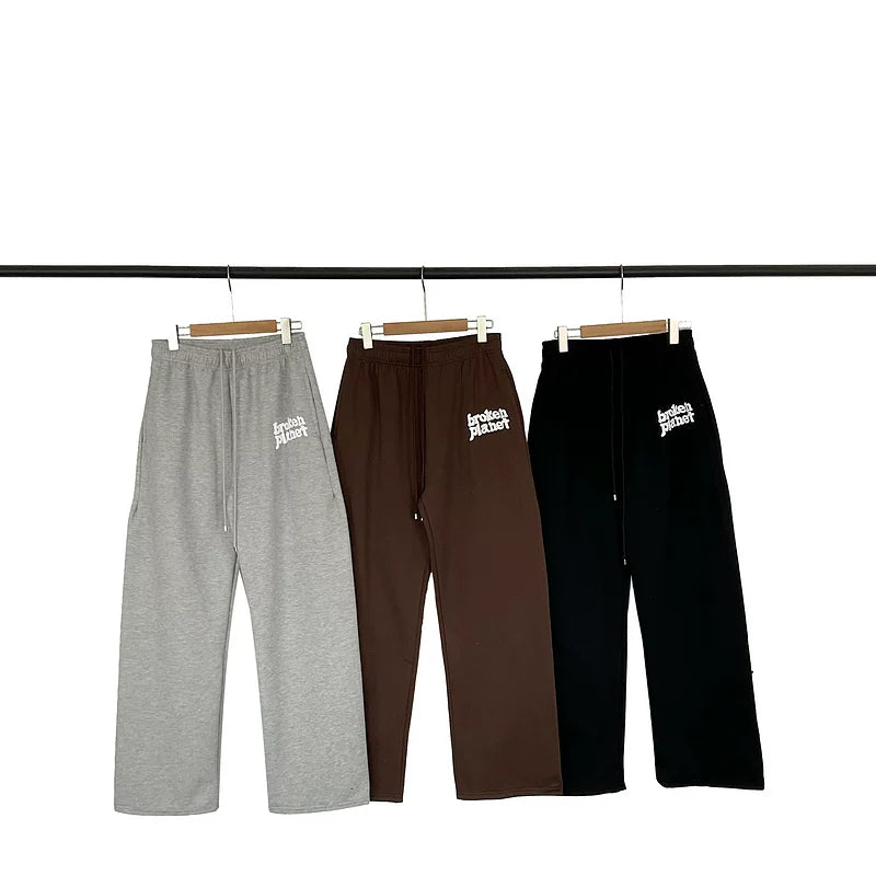Broken Planet Script Logo Wide Leg Sweatpants - 3 Colors Available