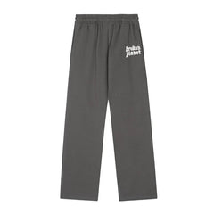 Broken Planet Dark Grey Logo Wide Leg Sweatpants