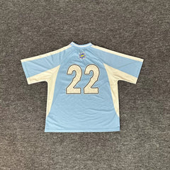 Broken Planet Light Blue Retro Football Jersey T-Shirt