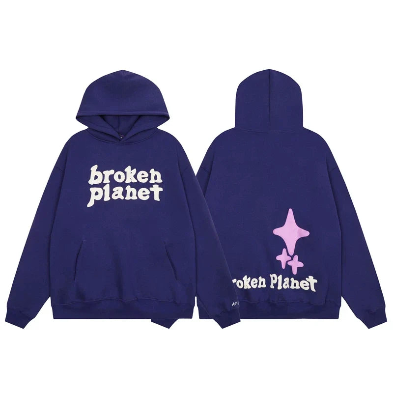 Broken Planet Core Logo Indigo Oversized Hoodie