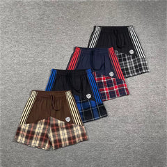 Broken Planet Multi‑Stripe Plaid Patchwork Shorts‑4 Colors