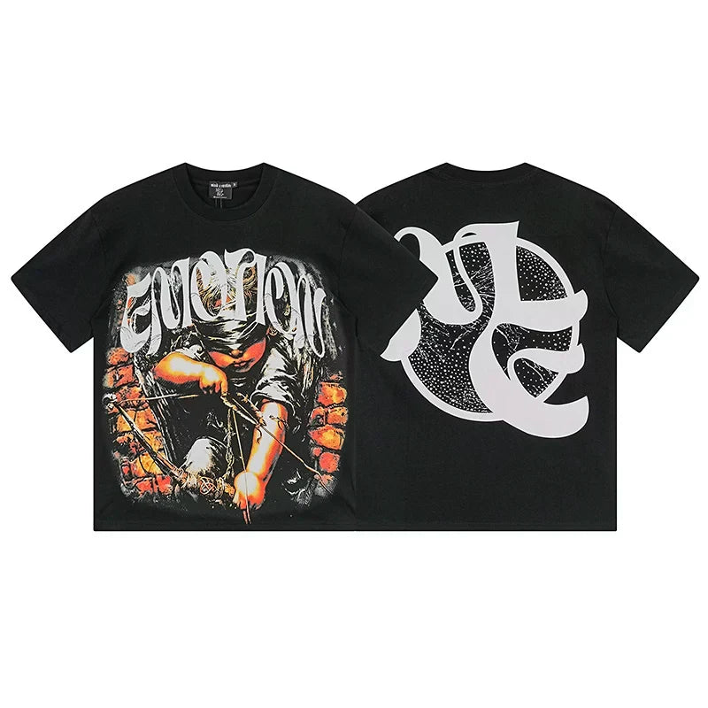 Mixed Emotion Black Tee – Archer Street Emotion Print