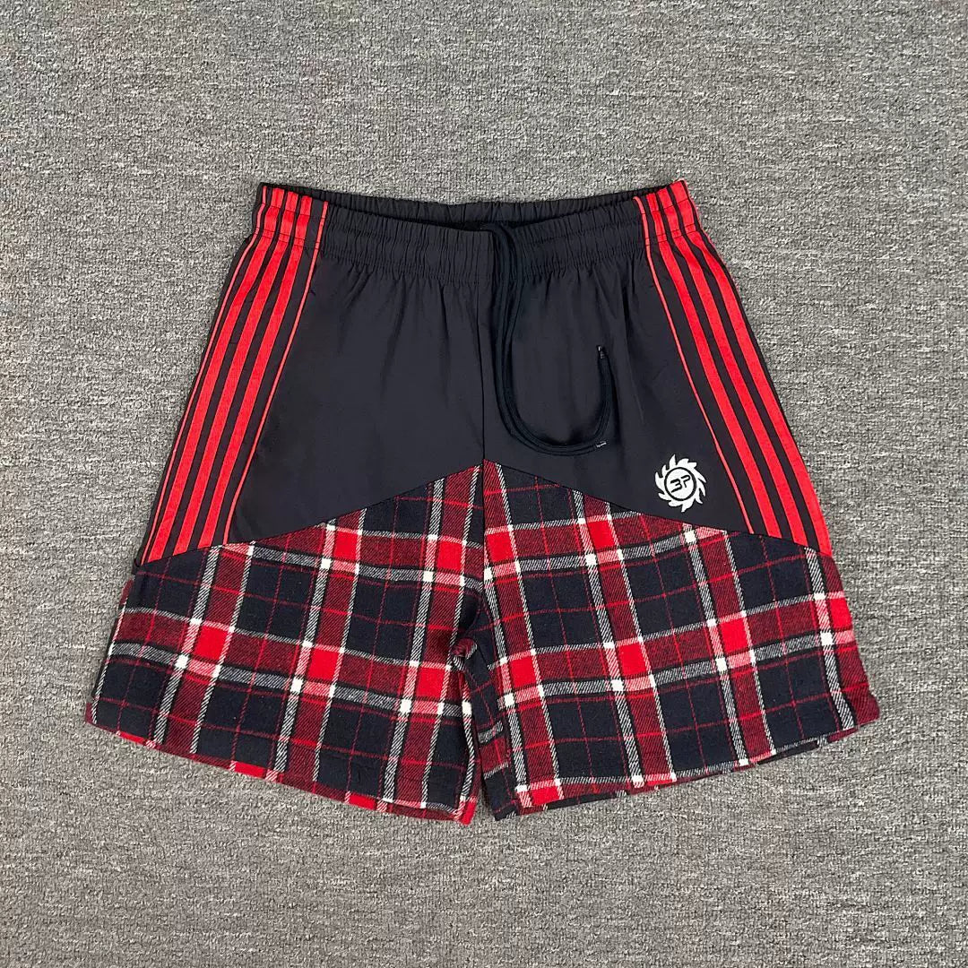 Broken Planet Multi‑Stripe Plaid Patchwork Shorts‑4 Colors