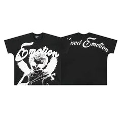 Mixed Emotion Black Tee – Worn Cupid Emotion Print