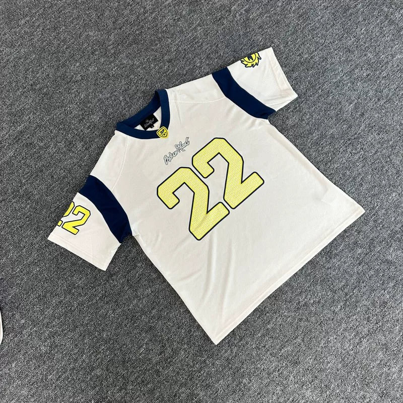 Broken Planet #22 Color Block Mesh Baseball Jersey - White Navy