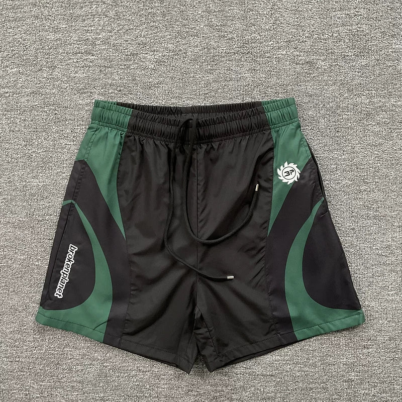 Broken Planet Curved Panel Nylon Sports Shorts - 4 Colors Available