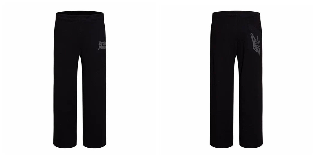 Broken Planet Logo Black Wide Leg Sweatpants