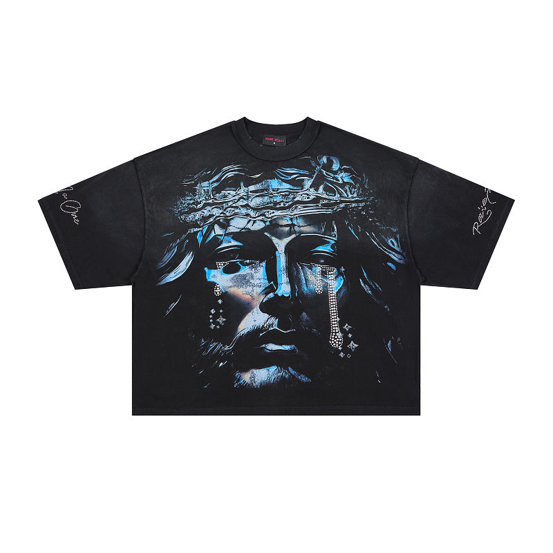 Rare Peace God’s Tear Oversized Graphic Tee — Black