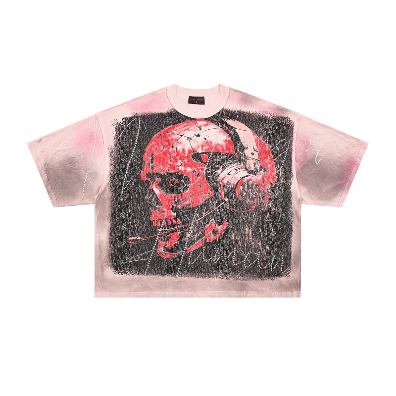 Rare Peace No Longer Human Oversized Graphic Tee — Pink