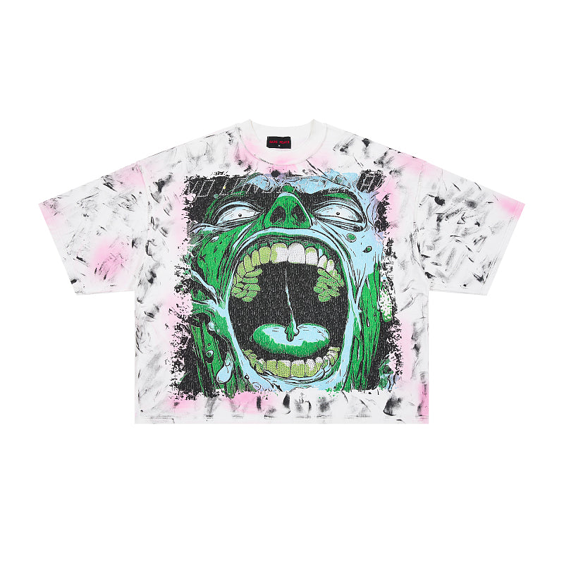 Rare Peace Enraged Graphic Crop Tee — Tie Dye
