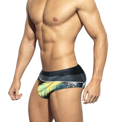 summer style men's dream leaf swim trunks low waist European and American beach hot spring swimming briefs