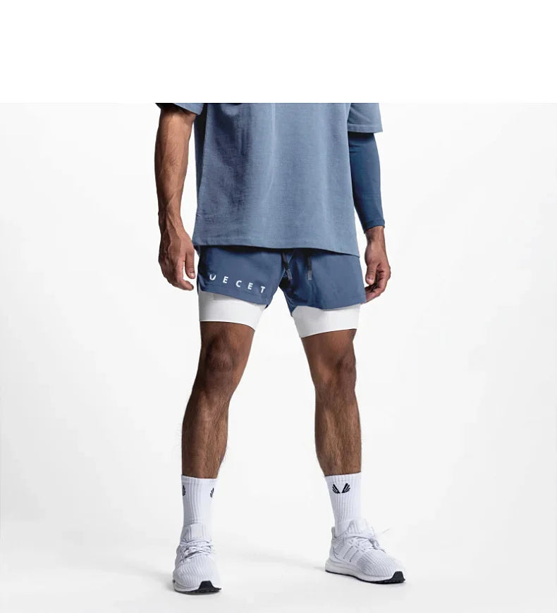 Men’s 2-in-1 Quick-Dry Gym Shorts for Active Training