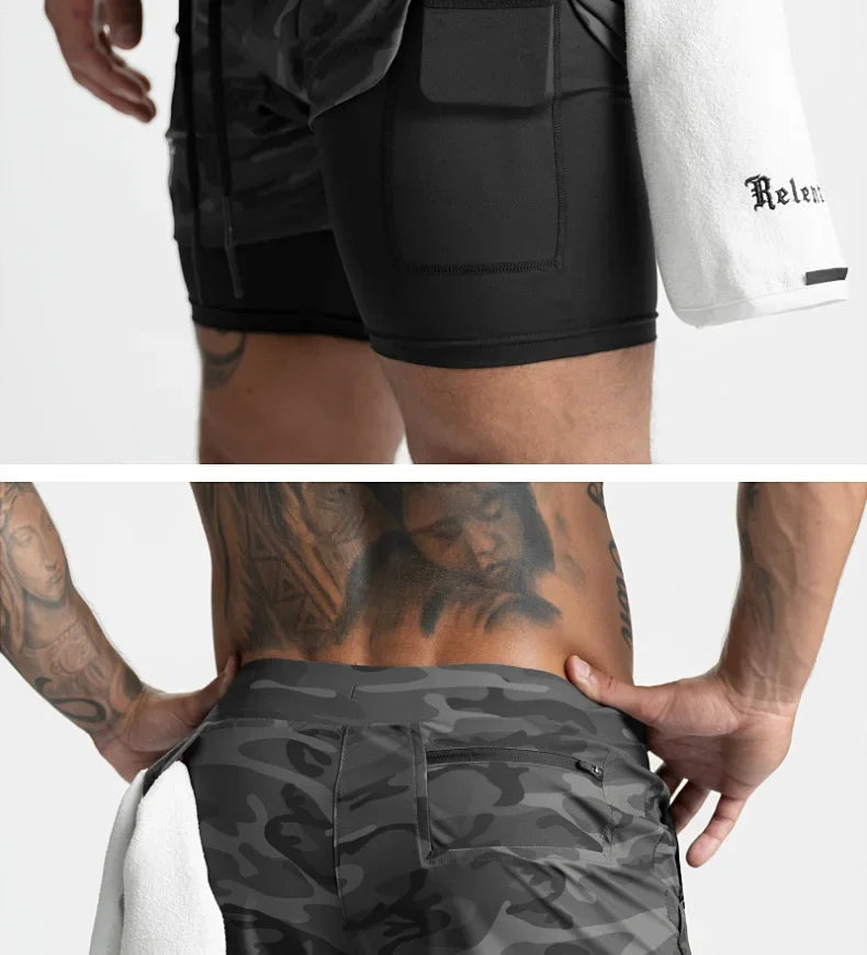 Men’s 2-in-1 Quick-Dry Gym Shorts for Active Training