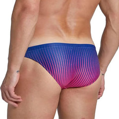 Men's Triangle Polka Dot Gradient Elastic Waist Fashion Sports Casual  Beach Swimming Trunks Flat Angle