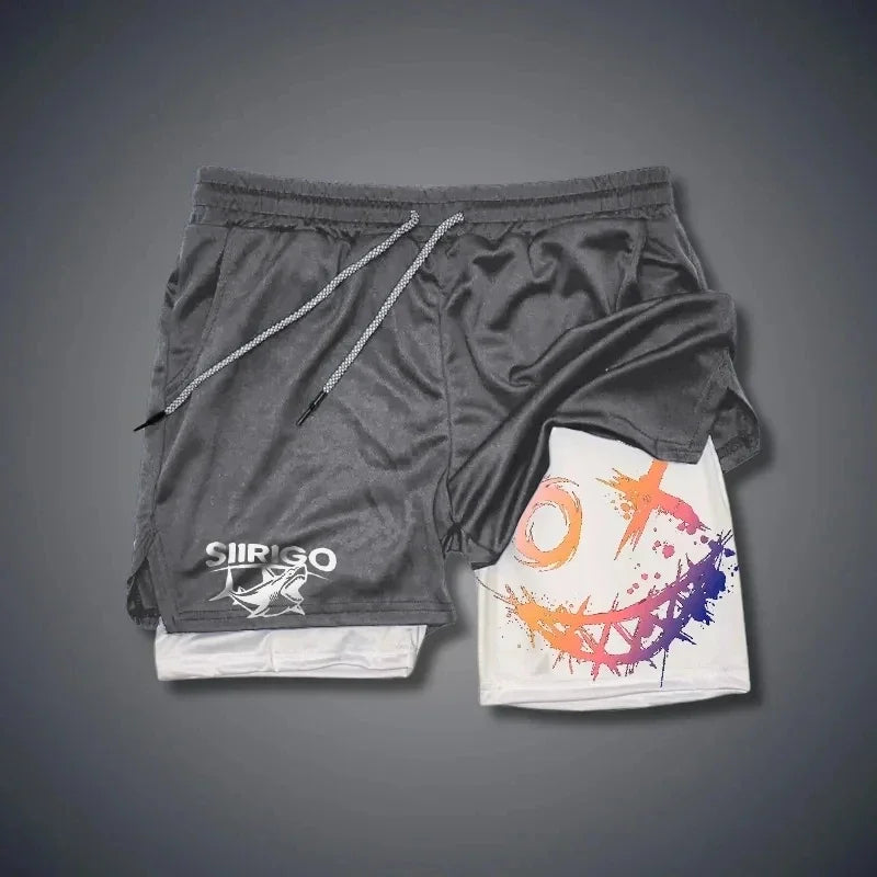 Men's Smiling Face Fitness Shorts | Quick-Dry Outdoor Sportswear