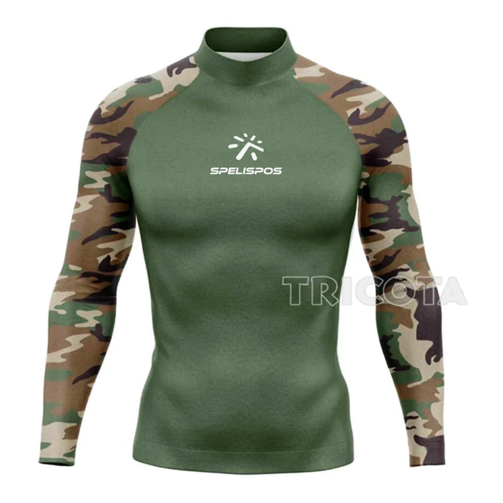 Men Surfing Wear Fit Swimming Diving T-Shirts Tight Long Sleeve Rash Guard Swimwear UV Protection Clothing Beach Floatsuit Tops