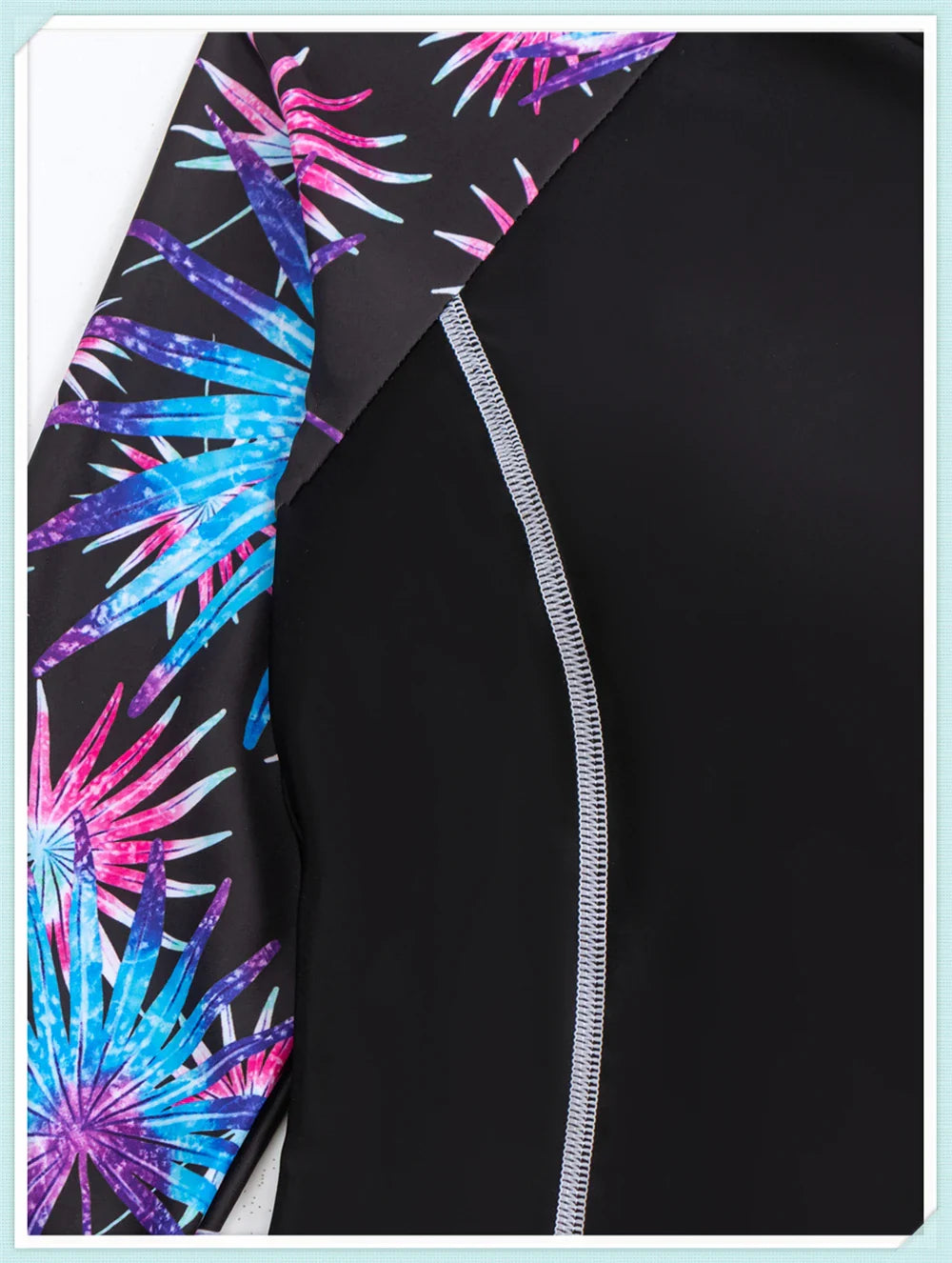Long Sleeve Rash guard Swimsuit Women Tropical Printed Swimwear Two Pieces Diving Clothes Bathing Suit Surfing Beachwear