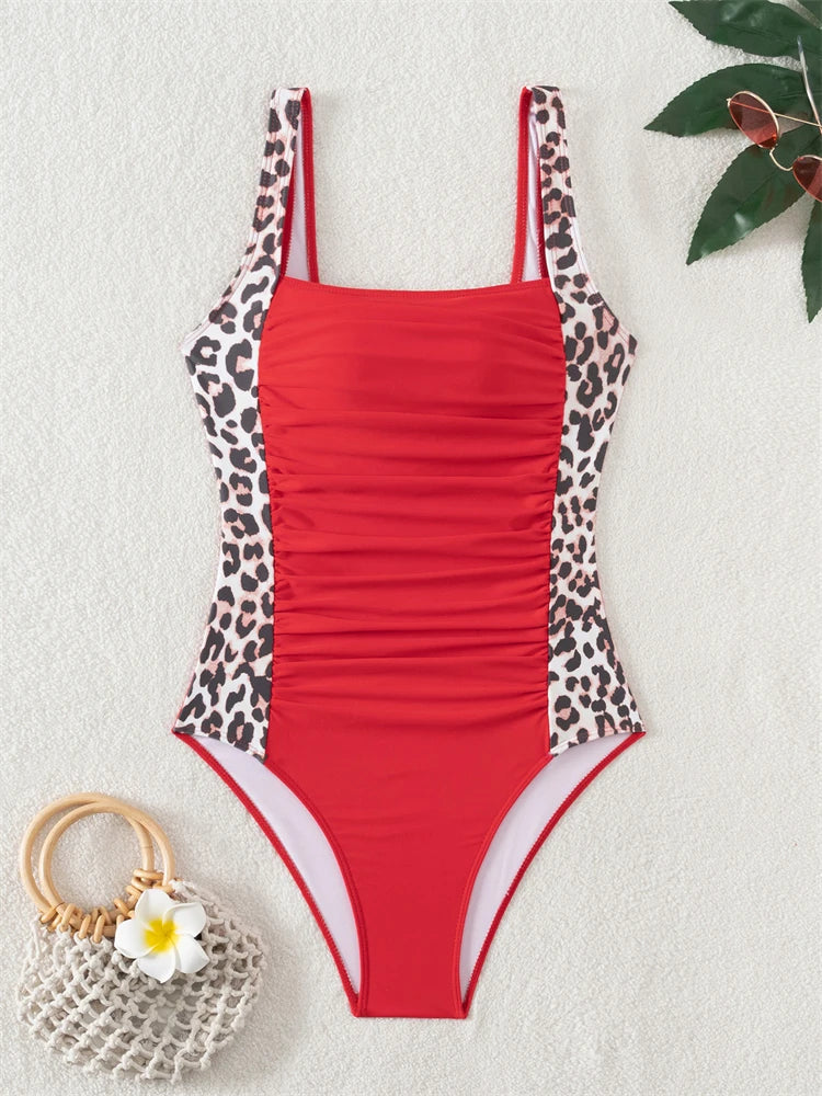 One Piece Swimsuit Women Solid V Neck Sling Bodysuit Monokini Swimwear Summer Backless Beach Bathing Suit Female