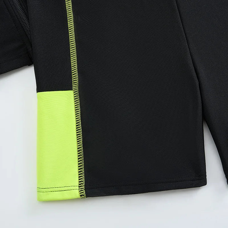 Boys Swimsuit Two Pieces With Shorts Long Sleeves Kids Swimwear Children's Bathers Bathing Swimming Swim Suit Summer