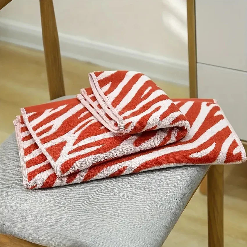 Striped Tiger Pattern Hand Towel Cotton Soft Skin-friendly Face Towel Quick-drying Absorbent Towel For Home Bathroom 29*13in