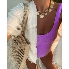 Women One Piece Swimsuit Swimwear Female Solid Push Up Thong Bather Bathing Suit Monokini Brazilian Swimming Suits