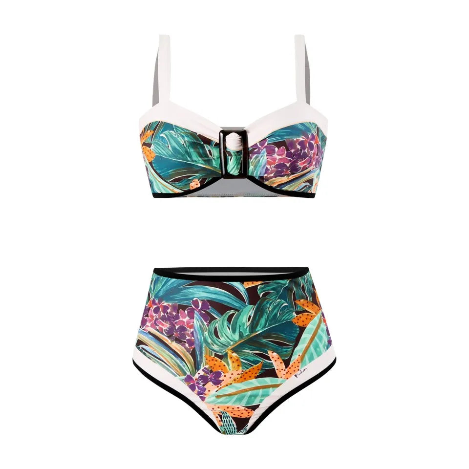 High Waist Bikinis Women Vintage Design Swimwear Printed Swimsuit Female Beachwear Bathers Bathing Swimming Swim Suit Summer