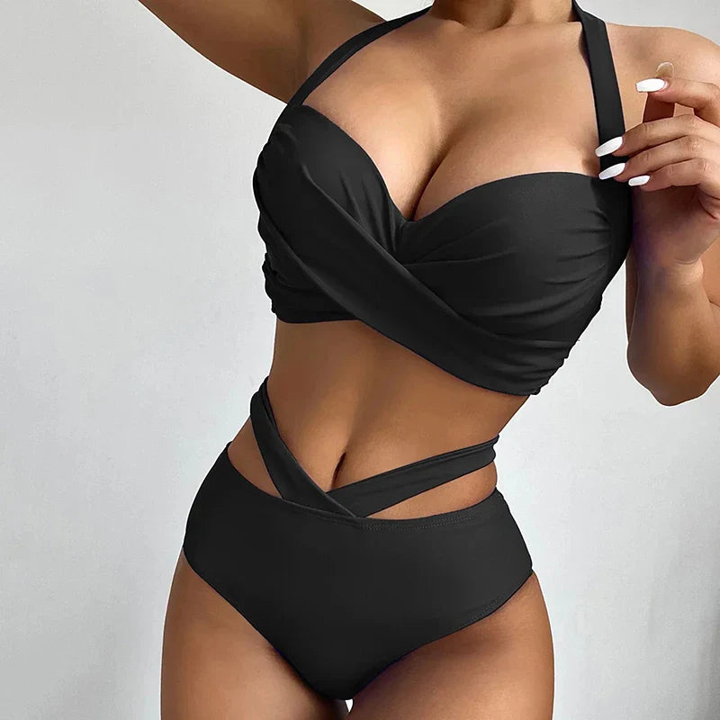 Coloured Print Swimwear Female Large Swimsuits Beach Wear Summer Two-Piece Bathing Suit Pool Women's Swimming Suit