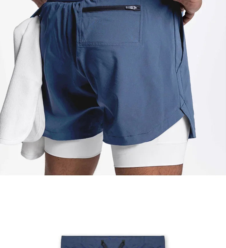 Men’s 2-in-1 Quick-Dry Gym Shorts for Active Training