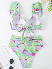 Push Up Print Ruffle Bikini Women Swimsuit Female Padded Swimwear Bathers Bathing Swimming Swim Suit Summer Beachwear
