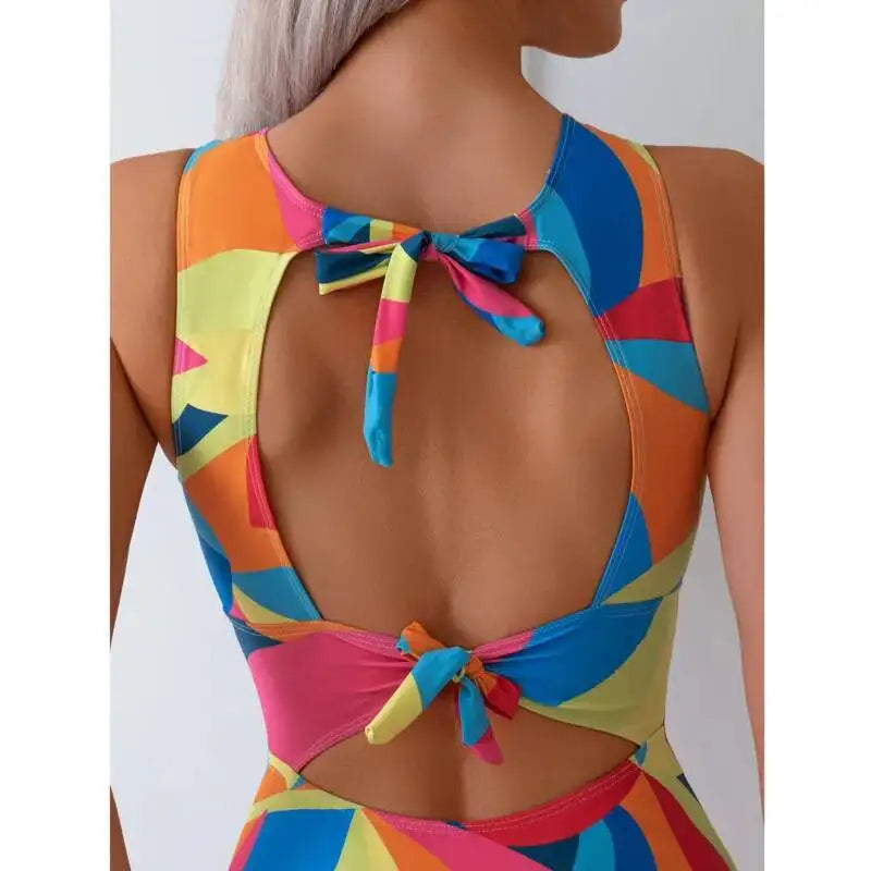 Color Print Design One-Piece Swimsuits Closed Women Swimwear For Swimming Wear Body Bathing Suits Beachwear Pool Bather
