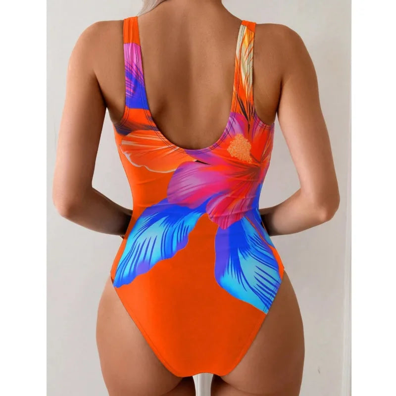 One Piece Large Swimsuits Closed Swimwear With Breast Pad Body Bathing Suits For Pool Beachwear Women's Swimming Suit