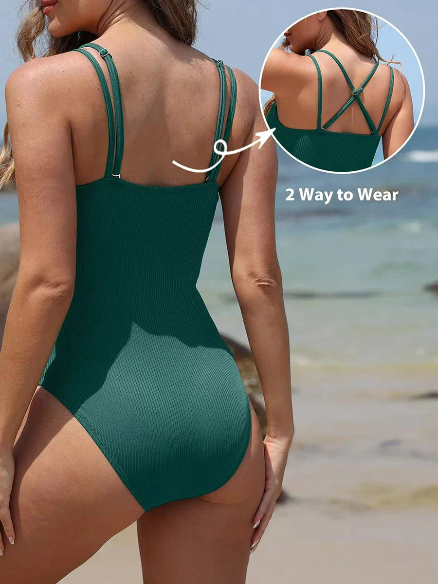 High Cut Swimsuit One Piece Solid Swimwear Women Bathers Bathing Swimming Swim Suit Female Beachwear