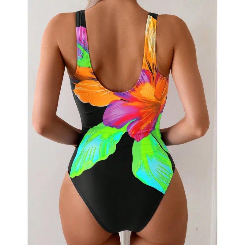 One Piece Large Swimsuits Closed Swimwear With Breast Pad Body Bathing Suits For Pool Beachwear Women's Swimming Suit