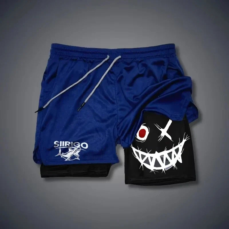 Men's Smiling Face Fitness Shorts | Quick-Dry Outdoor Sportswear