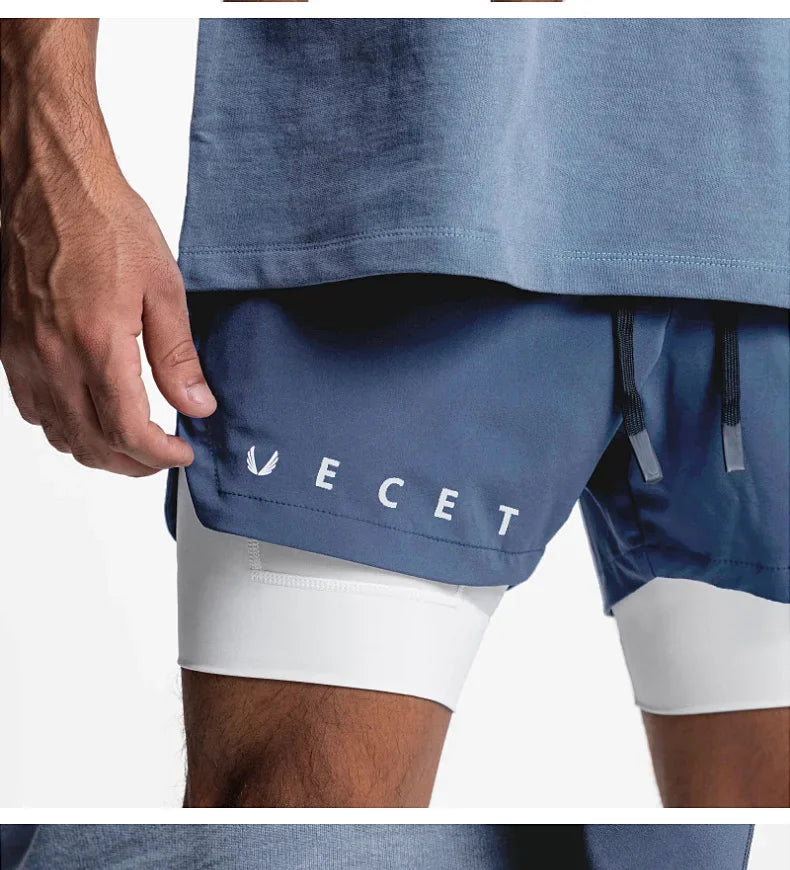 Men’s 2-in-1 Quick-Dry Gym Shorts for Active Training