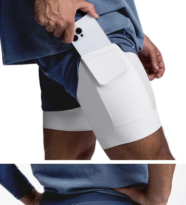 Men’s 2-in-1 Quick-Dry Gym Shorts for Active Training