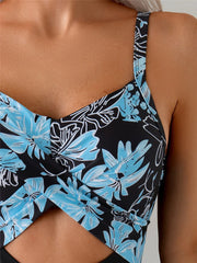 Strappy One Piece Swimsuit Women Push Up Cross Swimwear Female Padded Bathing Swimming Suit Hollow Beachwear Summer